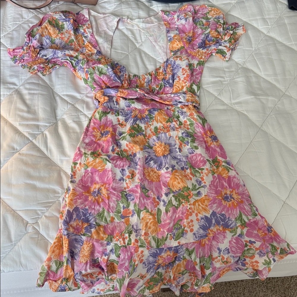 Hello Molly Ruffled Wrap Mini Dress